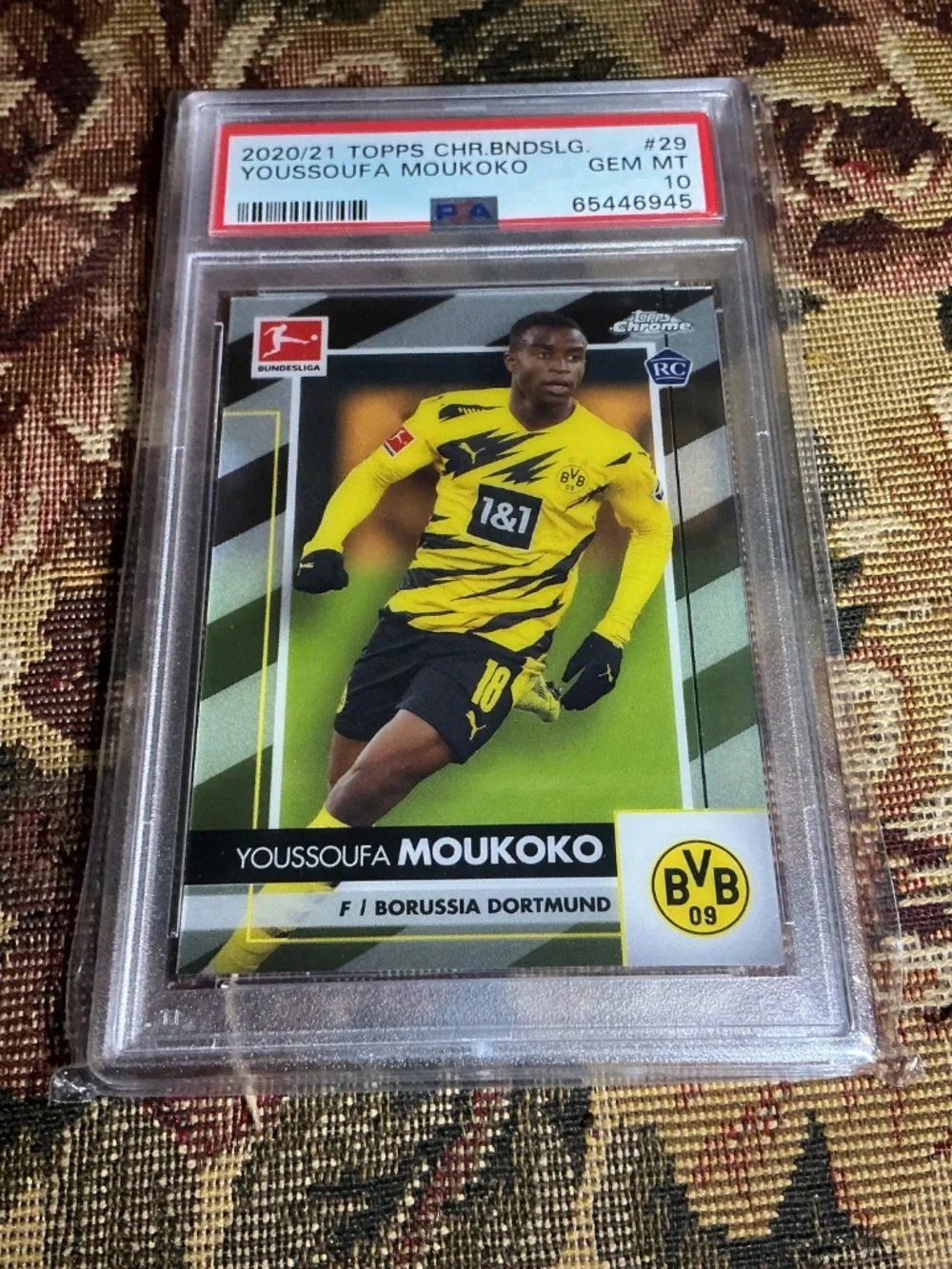 2020 Topps Chrome Bundesliga Youssoufa Moukoko PSA 10 GEM MT Rookie RC